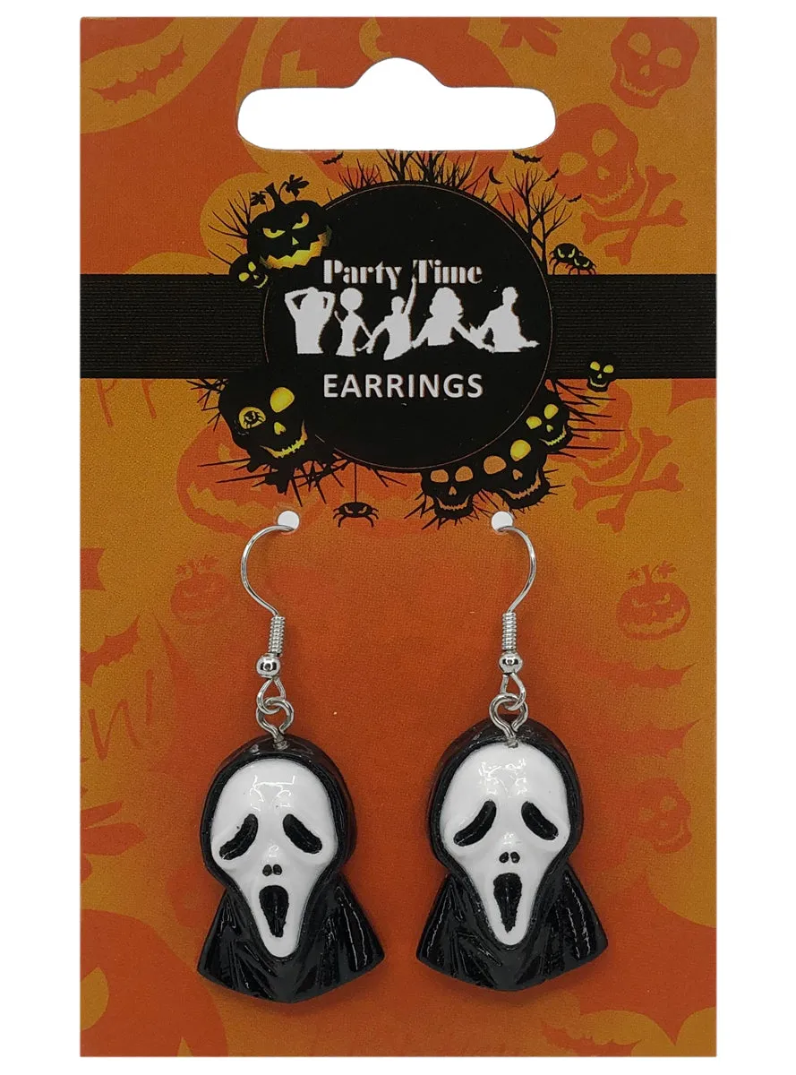 Ghostface Scream Halloween Costume Earrings