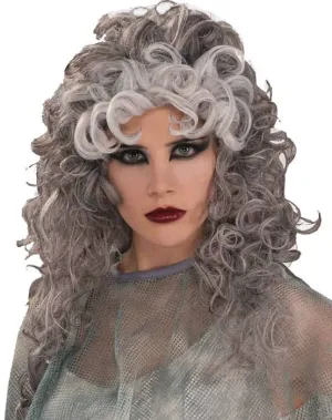 Ghostly Gal Womens Grey Halloween Wig