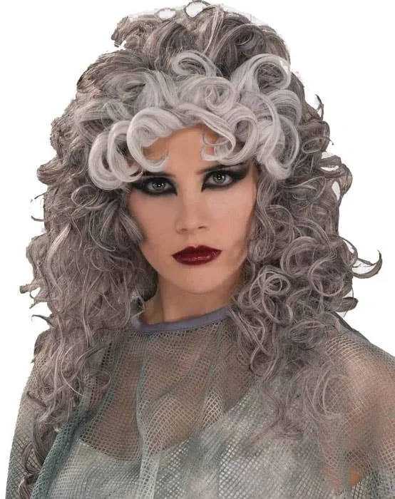 Ghostly Gal Womens Grey Halloween Wig