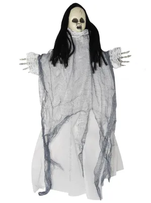 Ghostly Grey and White Doll Halloween Decoration