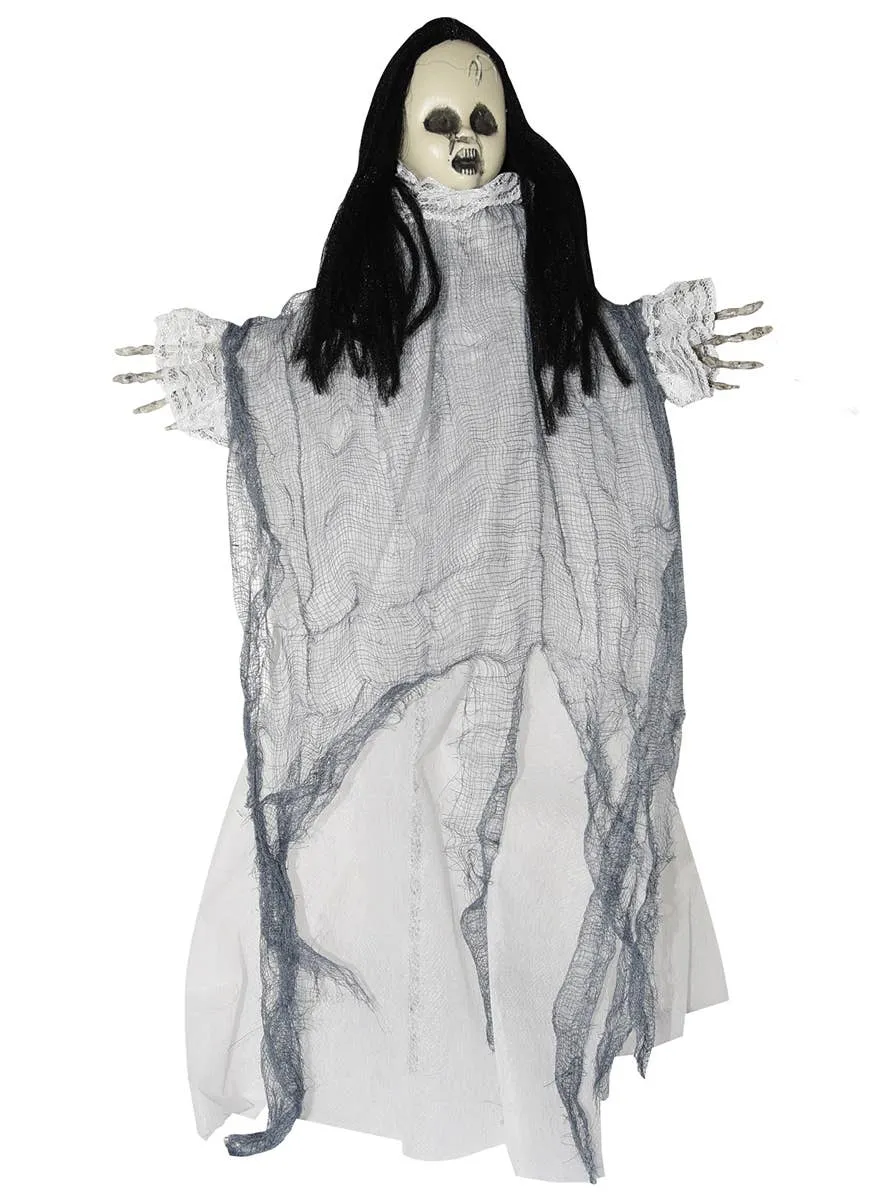 Ghostly Grey and White Doll Halloween Decoration