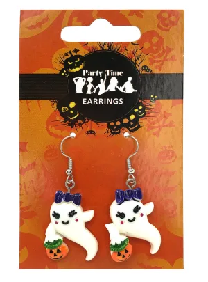 Ghosts And Pumpkins Halloween Costume Earrings