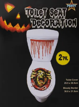 Ghoulish Zombie Toilet Seat Halloween Decoration