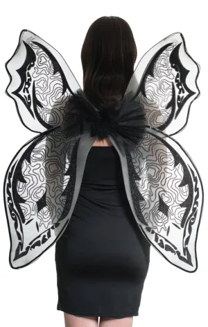 Giant Black Glitter Halloween Wings