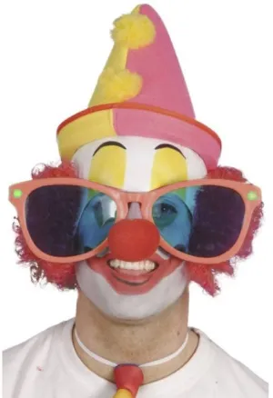 Giant Burnt Orange Clown Specs Costume Accessory