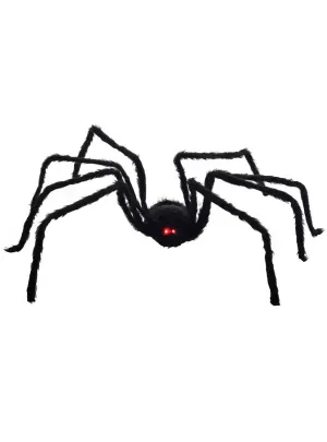 Giant Furry Black Animated Spider Halloween Decoration