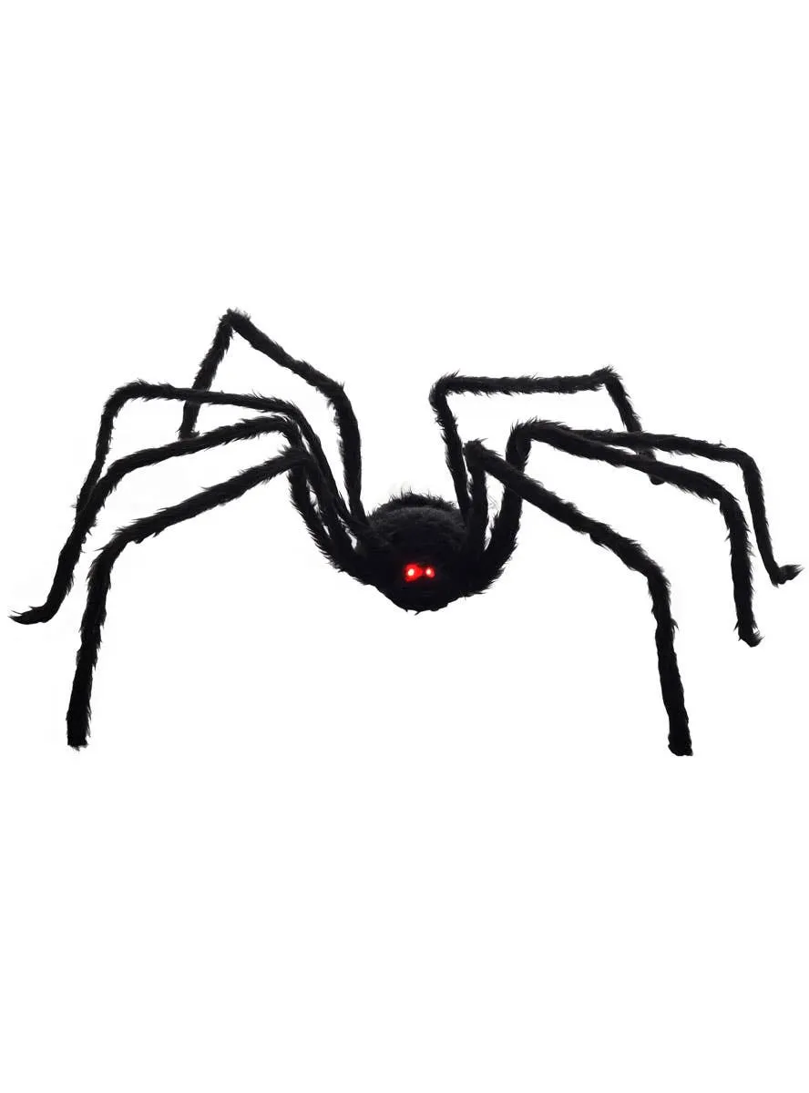 Giant Furry Black Animated Spider Halloween Decoration