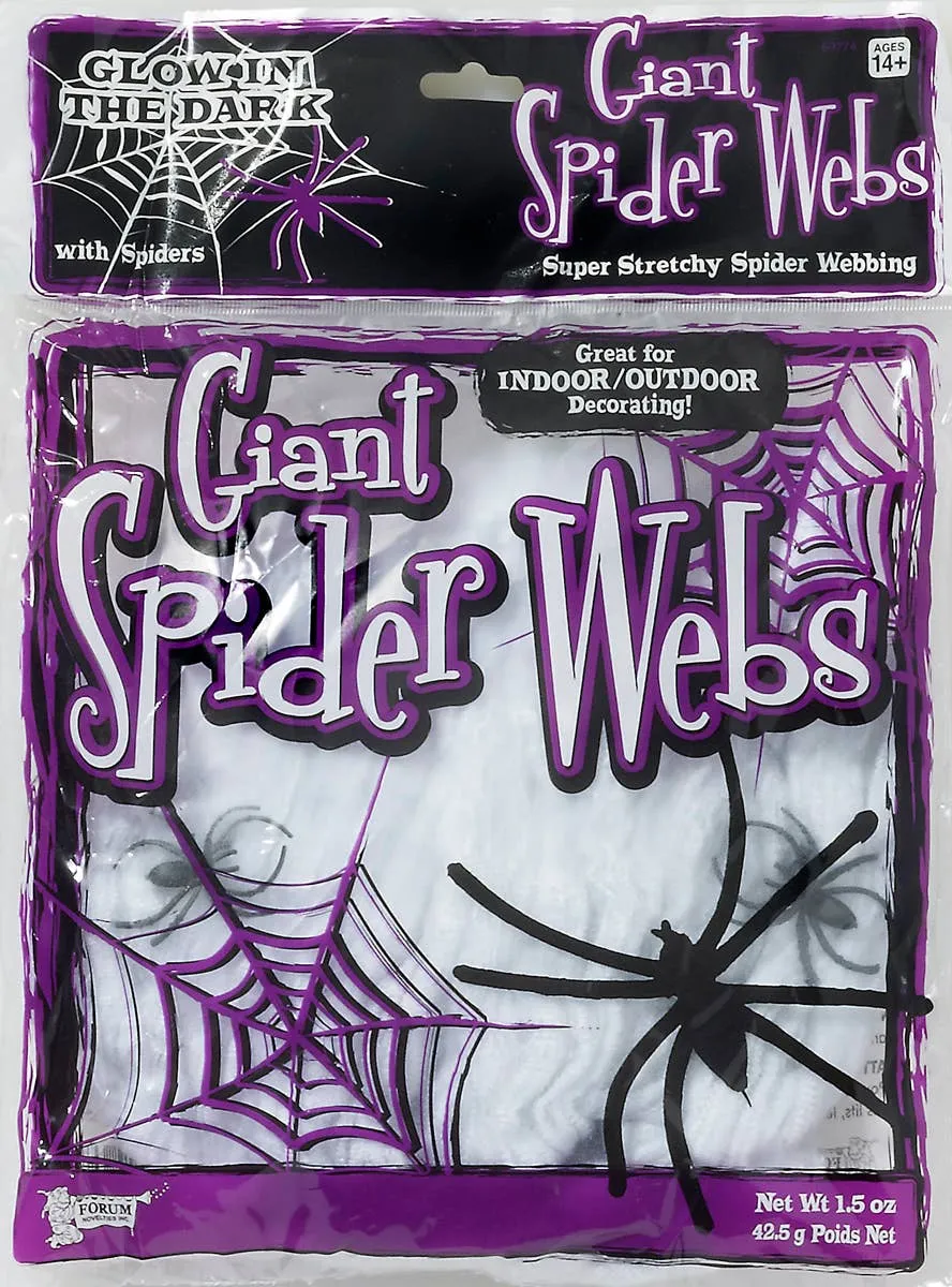 Giant Glow in the Dark Spider Web Halloween Decoration