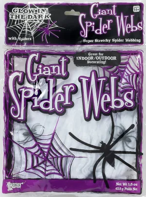 Giant Glow in the Dark Spider Web Halloween Decoration