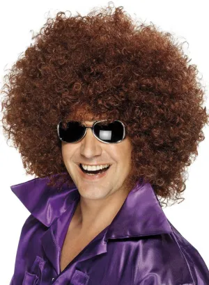 Giant Groovy 70s Brown Unisex Afro Costume Wig