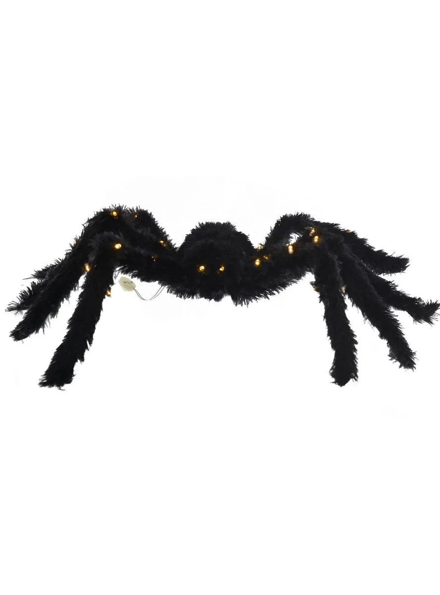 Giant Hairy Black Light Up Halloween Spider Decoration