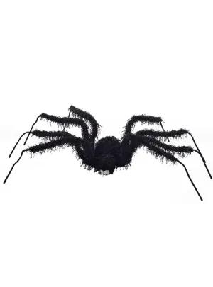 Giant Hairy Black Poseable Spider Halloween Decoration