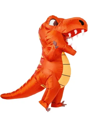 Giant Inflatable Orange Dinosaur Adults Costume