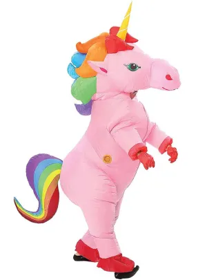 Giant Inflatable Pink Unicorn Adults Costume