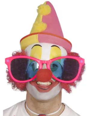 Giant Pink Clown Specs Costume Accessory