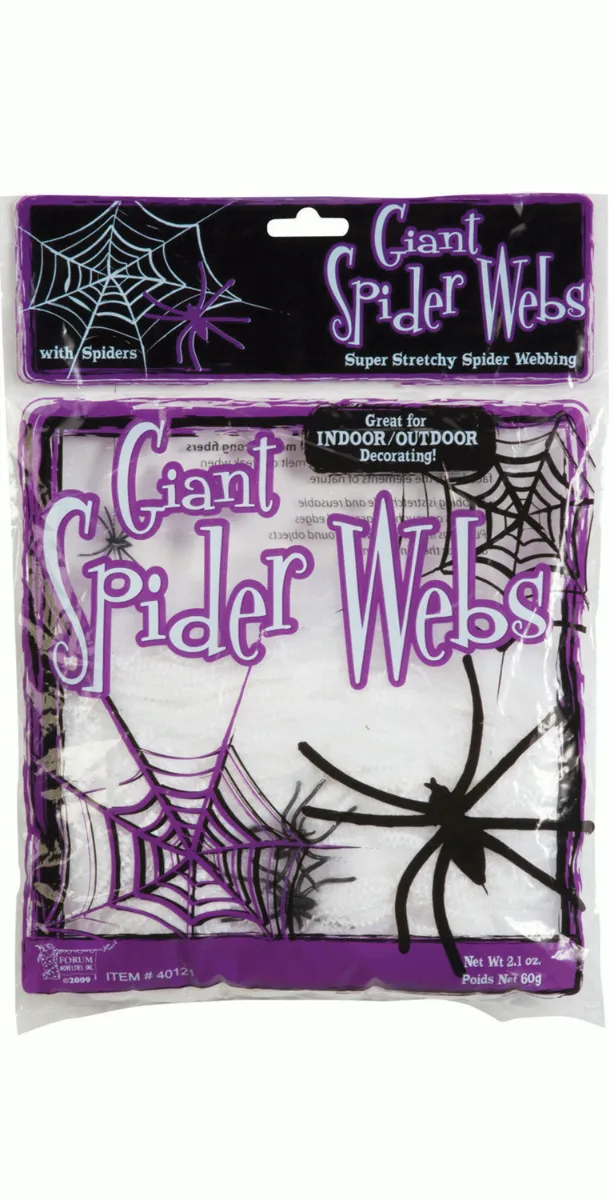 Giant Spider Web with Spiders Halloween Decoration