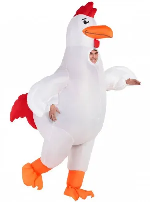 Giant White Inflatable Chicken Adults Costume