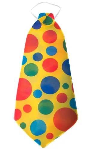 Giant Yellow Polka Dot Clown Neck Tie