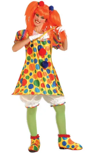 Giggles The Clown Womens Colourful Circus Costume