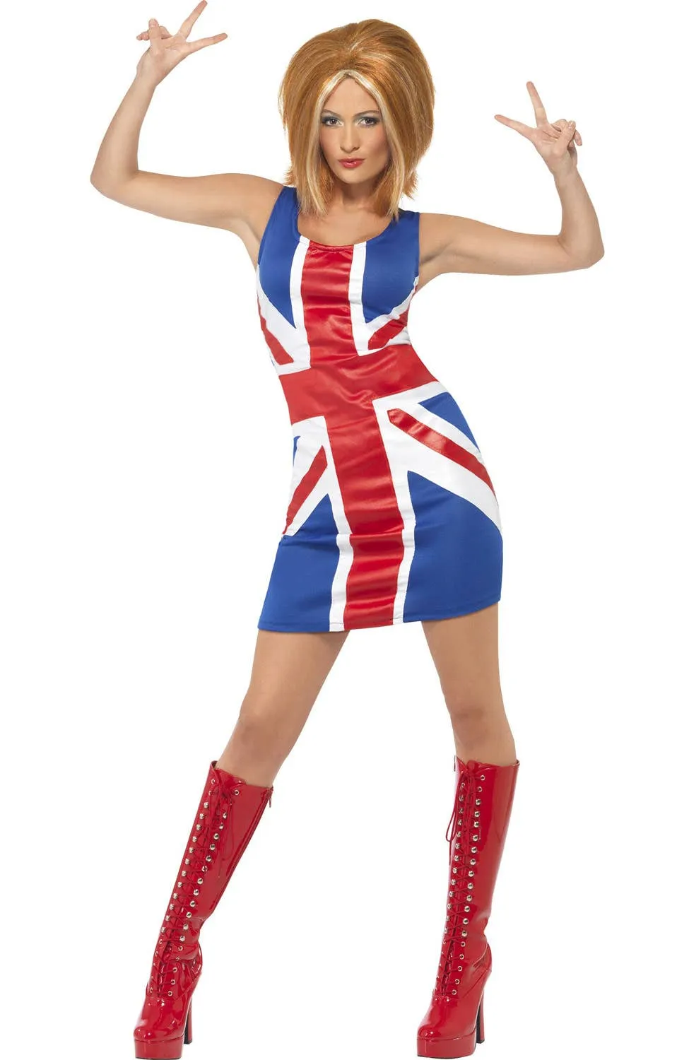 Ginger Spice Womens Union Jack Costume Dress