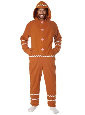 Gingerbread Man Adults Unisex Christmas Costume Jumpsuit