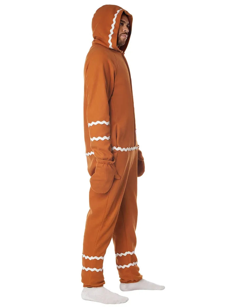 Gingerbread Man Adults Unisex Christmas Costume Jumpsuit