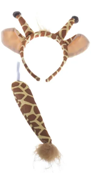 Giraffe Headband and Tail Costume Accessory Set