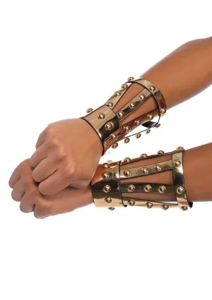 Gladiator Gold Wrist Cuffs Costume Accessory
