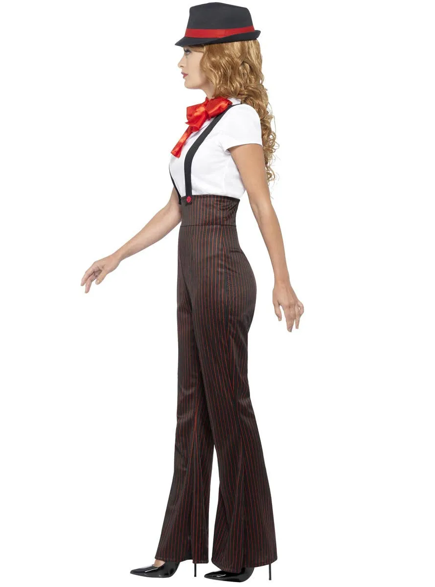 Glam Gangster Womens Black and Red 1920s Costume