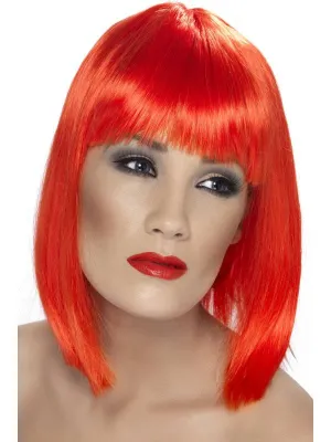 Glam Short Red Costume Wig