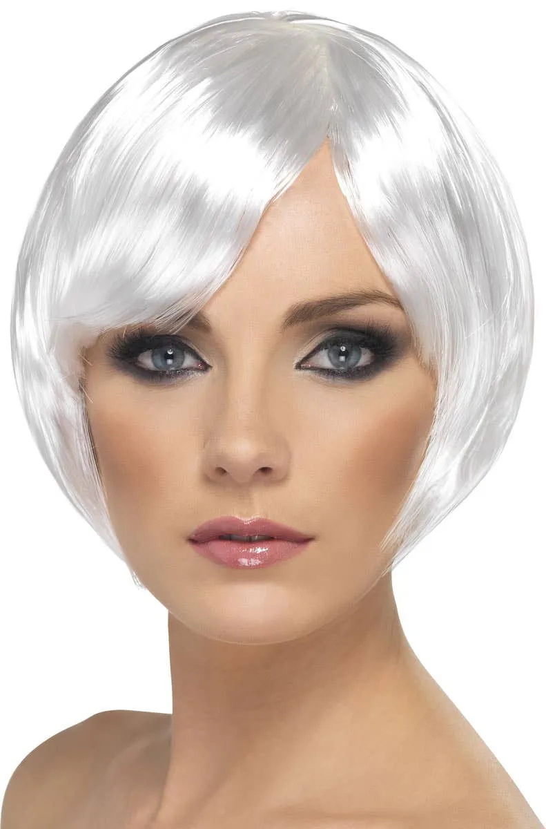 Glamour Babe Short White Bob Wig