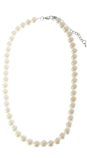 Glamour White 1920s Flapper Pearl Necklace Costume Accessory