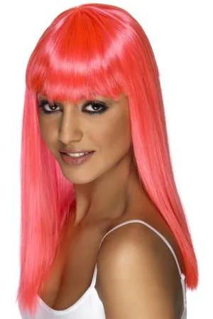 Glamourama Neon Pink Glamour Wig