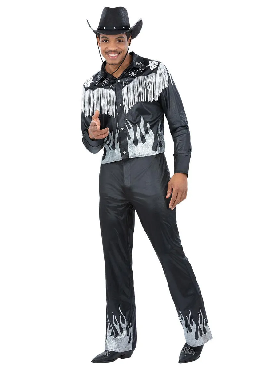 Glamourous Black Cowboy Mens Ken Costume