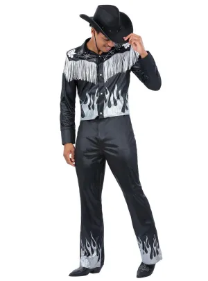 Glamourous Black Cowboy Mens Ken Costume