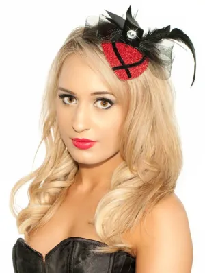 Glitter Fascinator In Red