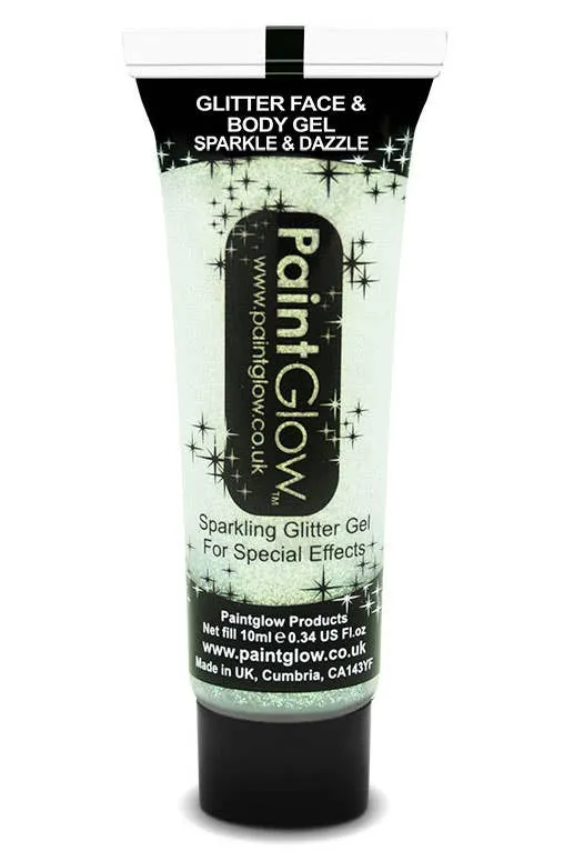Glitter Me Up,  Sparkle Face and Body Glitter Gel - White