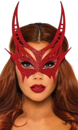 Glitter Red Devil Womens Masquerade Mask