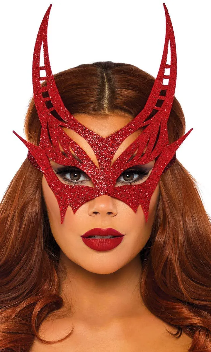 Glitter Red Devil Womens Masquerade Mask