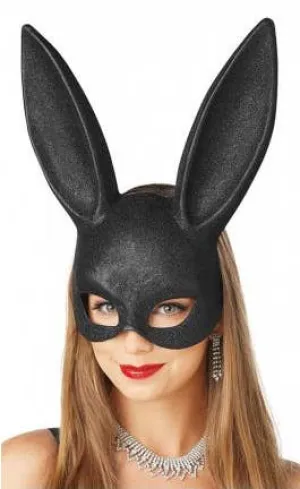 Glittery Black Bunny Costume Mask