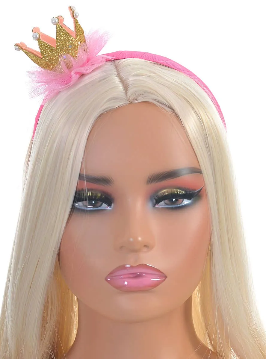 Glittery Gold and Pink Mini Crown Costume Headband