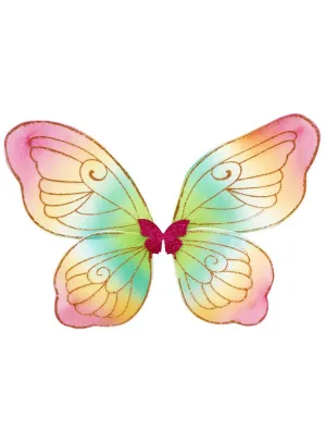 Glittery Rainbow Girls Butterfly Costume Wings