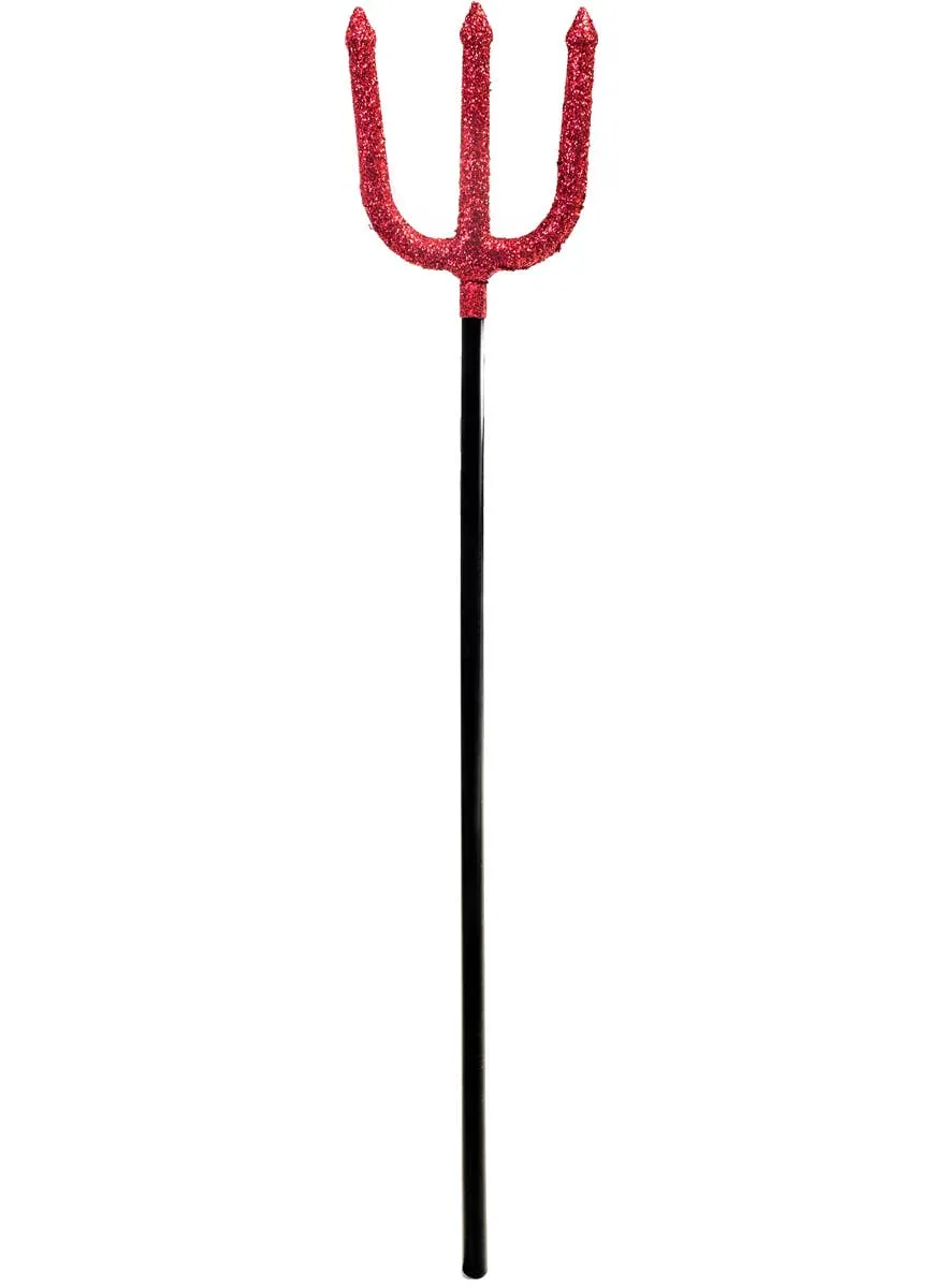 Glittery Red Devil Pitchfork Halloween Accessory
