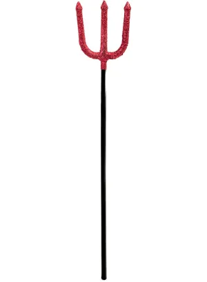 Glittery Red Devil Pitchfork Halloween Accessory