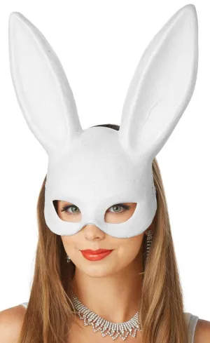 Glittery White Bunny Costume Mask