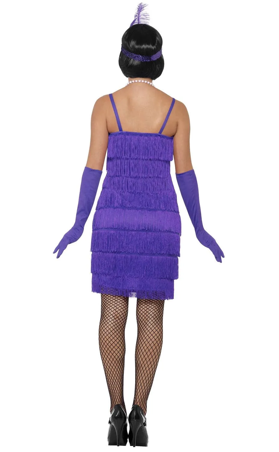 Glitzy Womens Purple 1920s Flapper Dress Costume