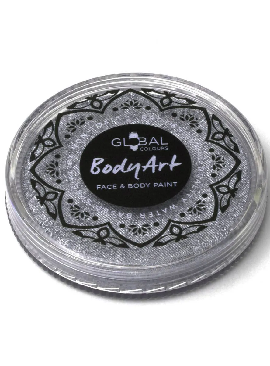 Global 32 Gram Metallic Silver Water Activated Cake Makeup