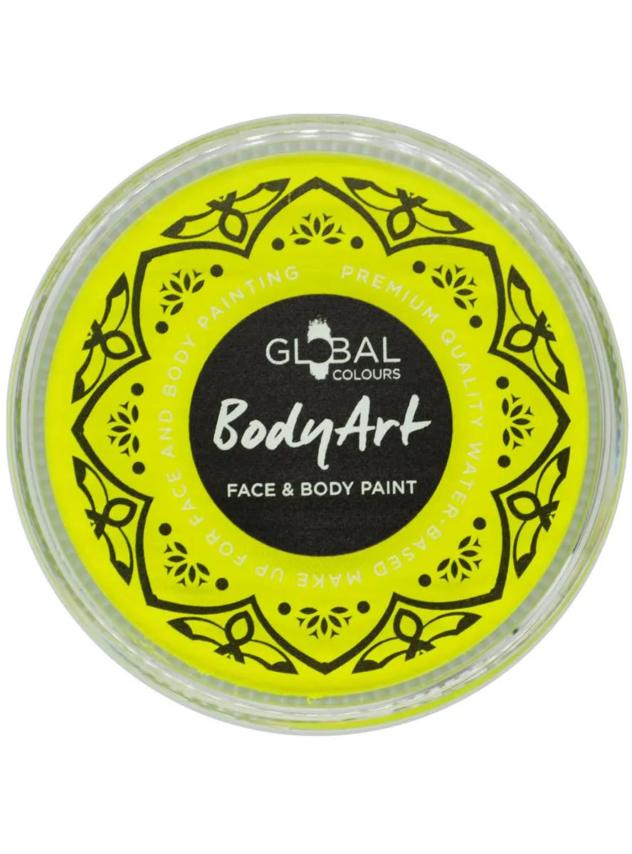 Global 32 Gram Neon UV Yellow Water Activated Cake Makeup