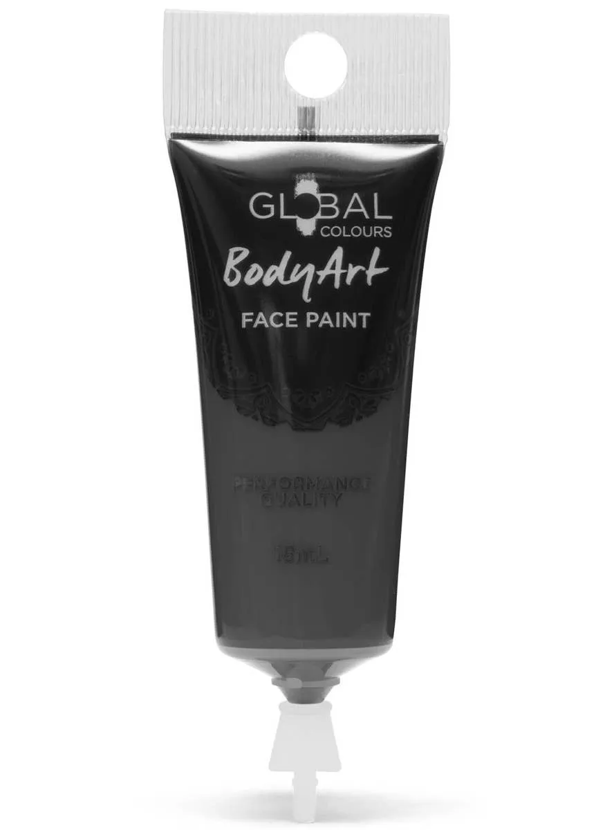 Global Bodyart Black 15ml Tube Liquid Makeup