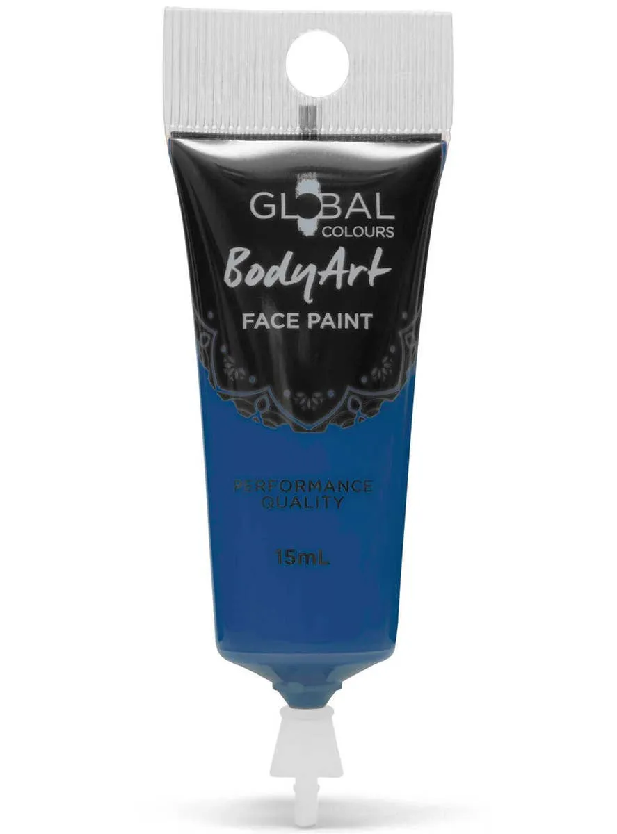 Global Bodyart Deep Blue 15ml Tube Liquid Makeup